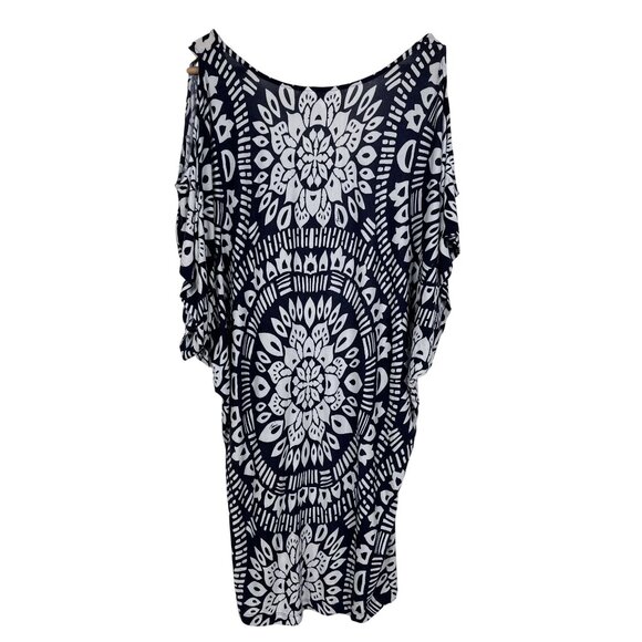 Trina Turk cold shoulder tunic Swim Coverup Beach Pool Sz M - Picture 2 of 6